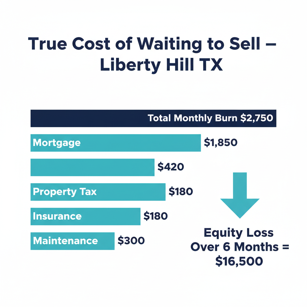 Liberty Hill TX cost of waiting to sell home breakdown chart